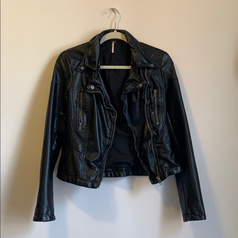 Free People vegan leather jacket